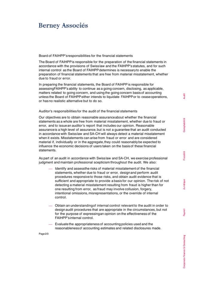 Report of the statutory auditor page 2