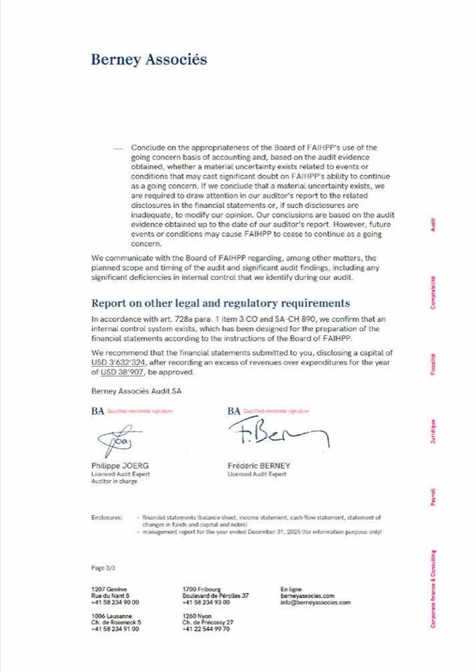 Auditor Report Signature Page